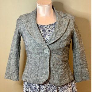 Necessary Objects Linen Blazer Jacket with Cherry Pie Lining